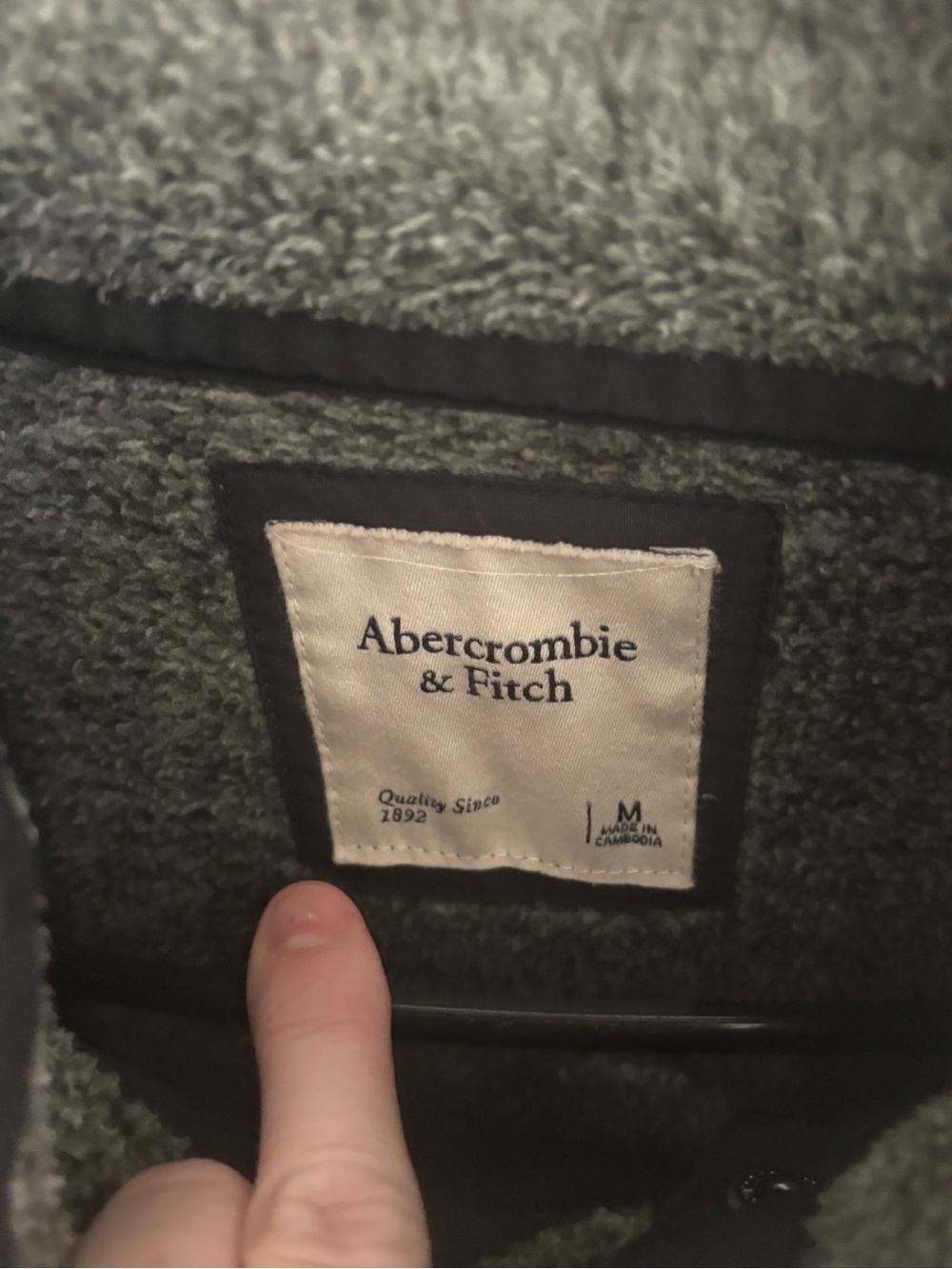 Abercrombie & Fitch Sherpa Quilted Snap Pullover Fleece Sweatshirt Medium - Picture 3 of 4